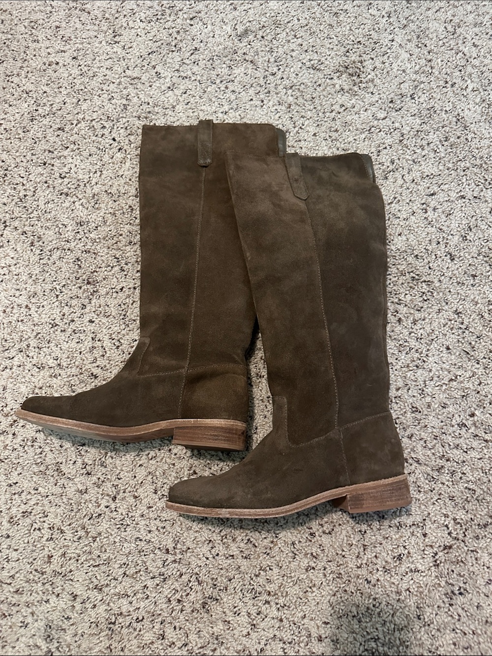 Madewell size 8.5 Women’s Tall Suede Riding Boots — Dark Brown